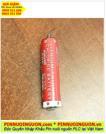 Maxell ER6 (chân thép hàn); Pin nuôi nguồn PLC Maxell ER6 3.6v AA 2000mAh Lithium Thionyl Chloride